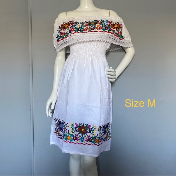 MEXICANA | Dresses | Off The Shoulder Mexican Dress M Vestido Mexicano